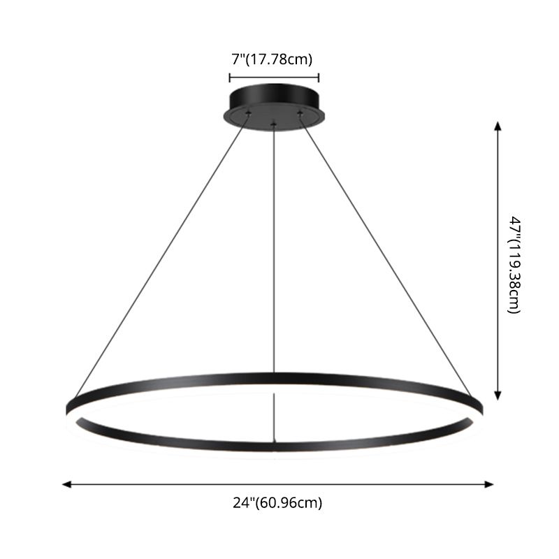 Dining Room One Head Pendant Light Black Metal LED Simple Ceiling Pendant Lamp