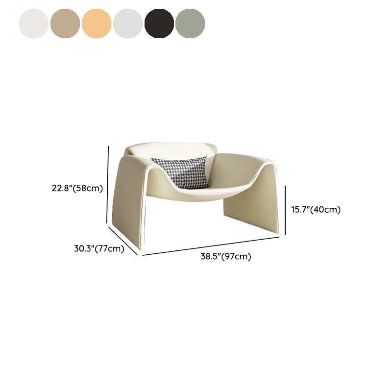 38.18" Wide Faux Leather Armchair Upholstered Pillow Back Accent Chair