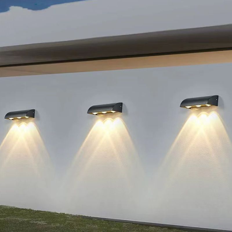 Modern Style Wall Lamp Metal 3 Lights Sconces in Black for Outdoor