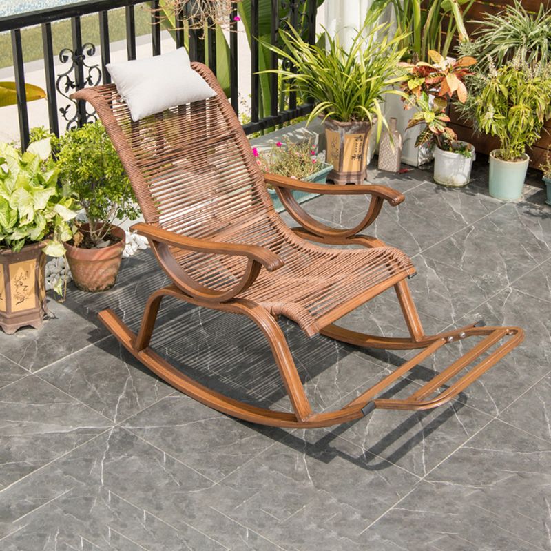 Contemporary Recliner Chair Rattan/Wicker Recliner Chair with Pillow