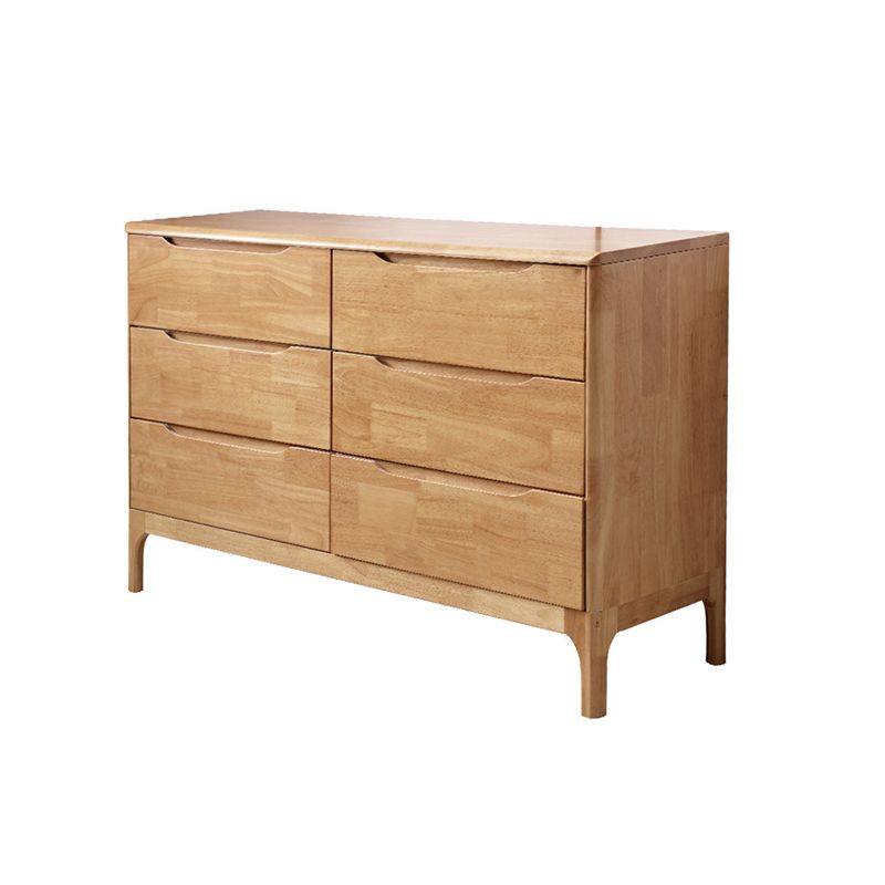 Rubber Wood Storage Chest Dresser Modern Storage Chest with Drawers
