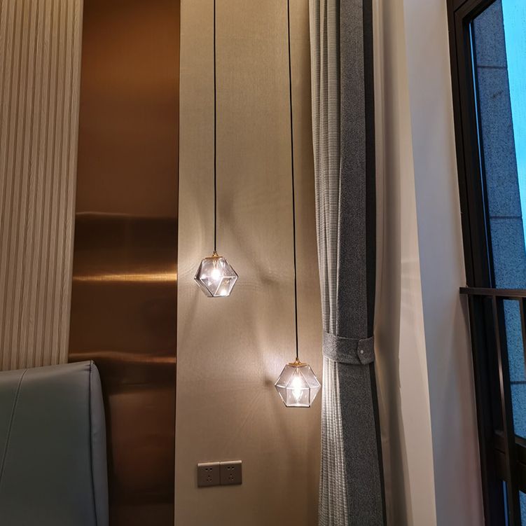 Verre géométrique suspendue Lumière Créative 1 Livrage léger Pendant le suspension moderne