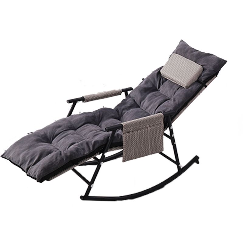 Modern Cotton Rocking Chair Reclining with Pillow for Living Room