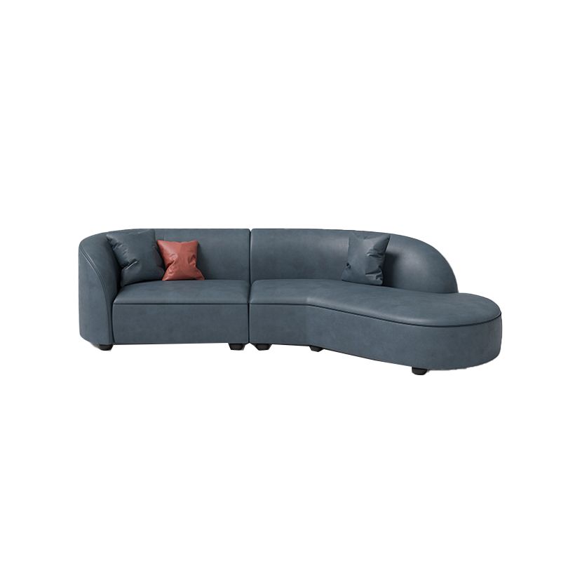 Nordic Tuxedo Arm Living Room Curved Loveseat Faux Leather/Fabric Seating