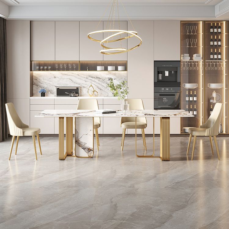 Nordic Dining Set 1/4/5/7 Pieces Rectangle Stone Dining Table for Dining Room