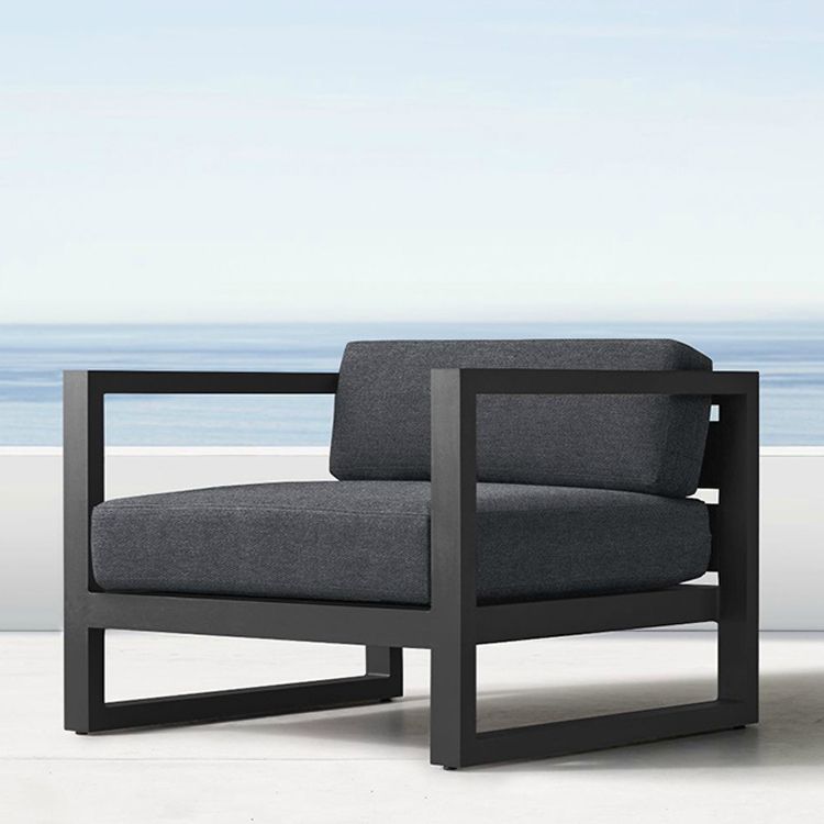 Metal Patio Sofa Water Resistant Outdoor Patio Sofa with Cushions