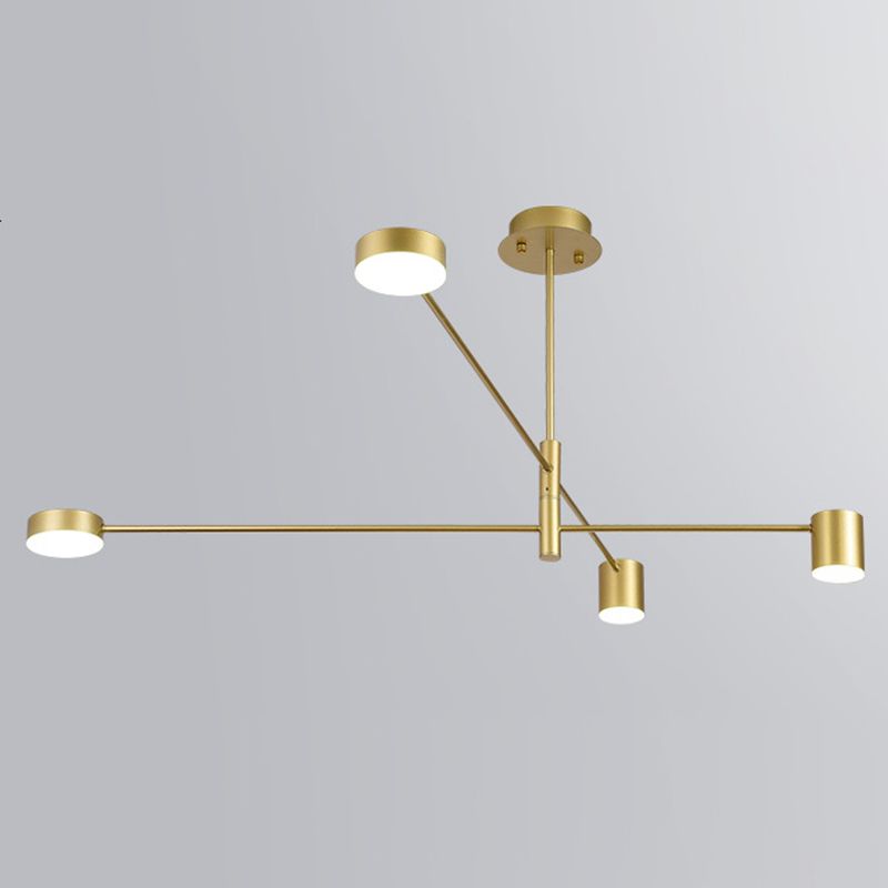 Gold Starburst Pendant Lighting Fixture Simple Style LED Metal Chandelier Pendant Light