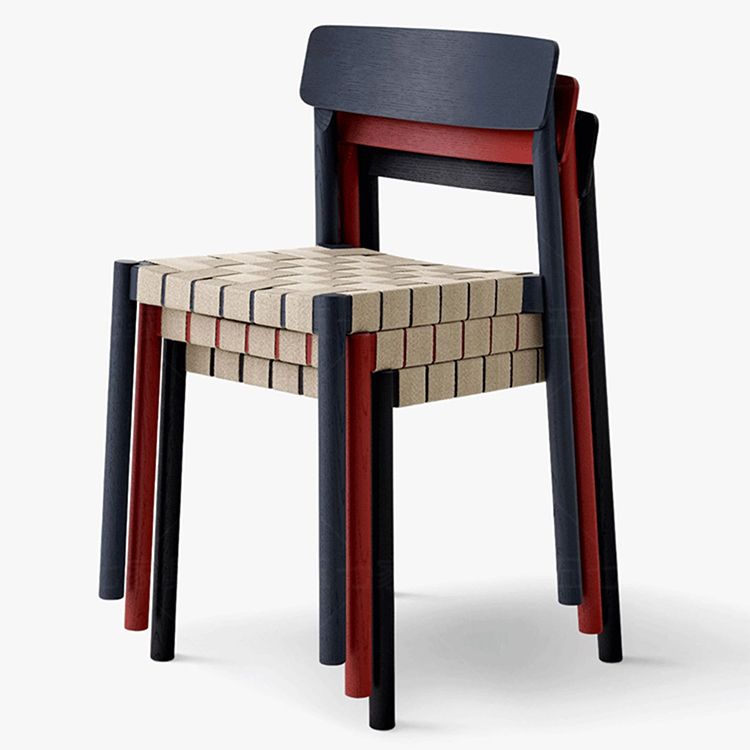 Modern Solid Wood Open Back Armless Dining Room Chair for Home