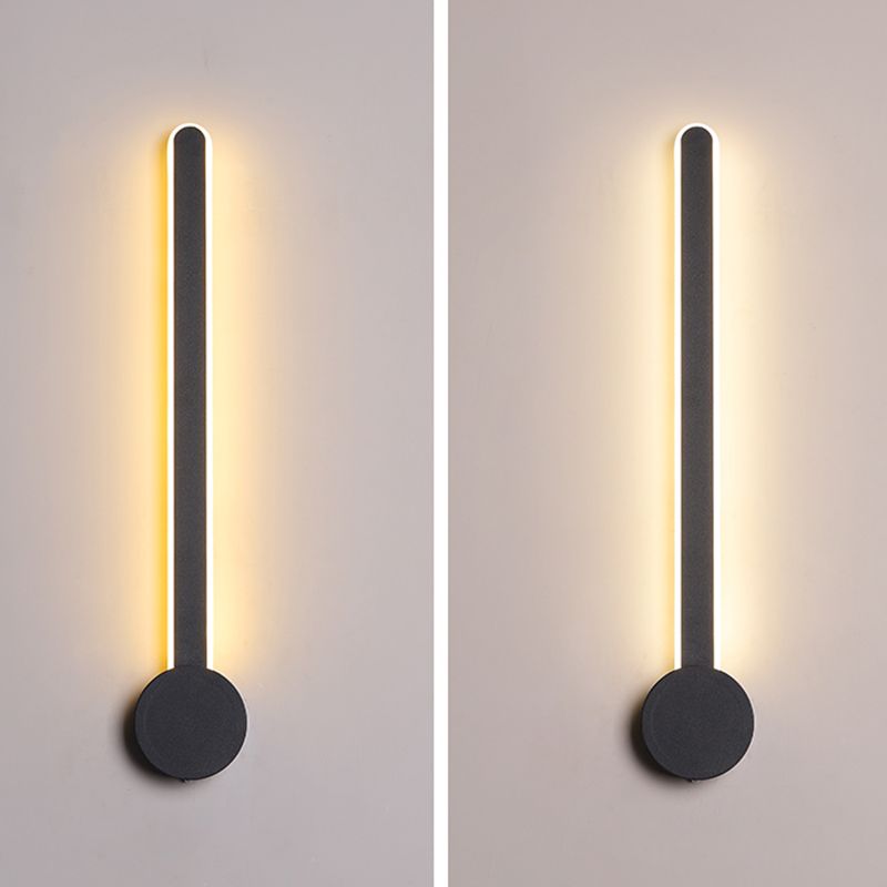 Metal Linear Shape Wall Light Modern Style Multi Lights Wall Mounted Light in Black