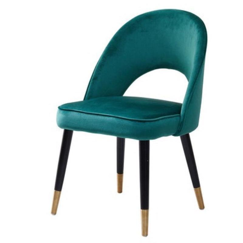 Glam Arm Chair Fabric Open Back Dining Chair for Dining Room