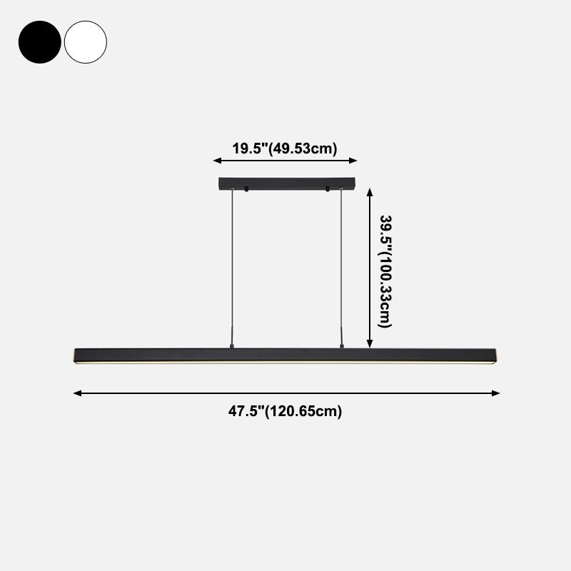 1 Light Linear Island Light Fixture Modernism Metal Island Pendant Lights