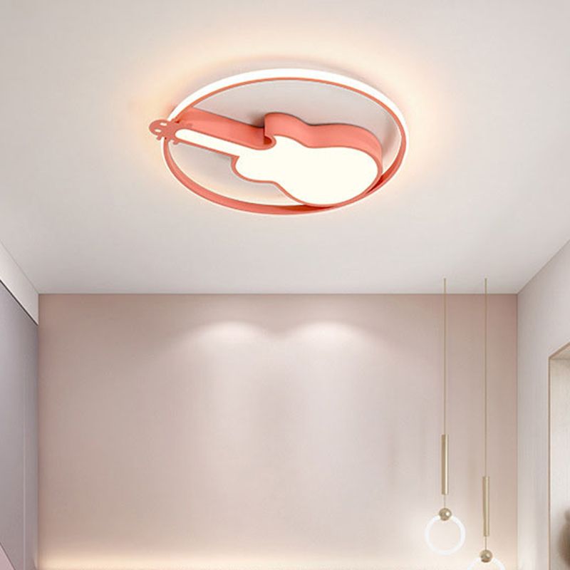 Guitar Flush Mount Ceiling Light 1 Light Metal Creative Flush Mount Ceiling Light for Bedroom
