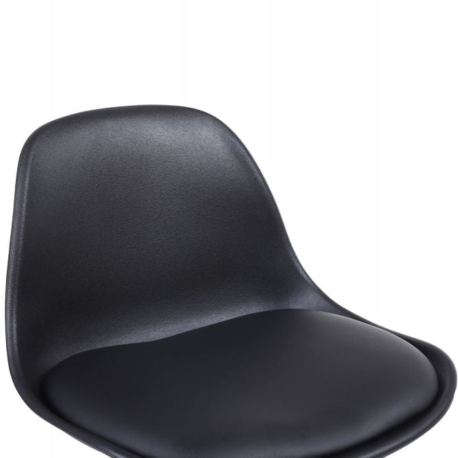 Taburete de bar giratorio de cuero contemporáneo, taburete de bar con respaldo bajo para interiores y patas de hierro