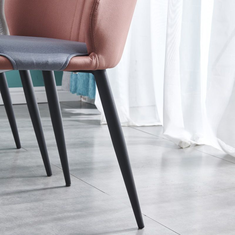 Ensemble de chaises en métal de style contemporain, salle à manger, cuisine, chaise d'appoint à dossier solide (Ensemble de 4)