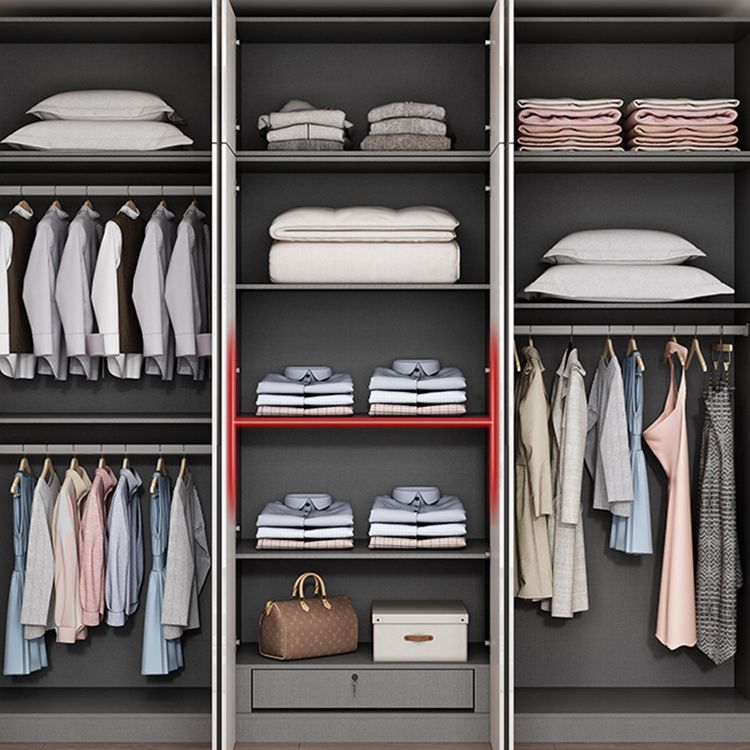 Contemporary Style Wardrobe Cabinet Wood Armoire with Door for Bedroom