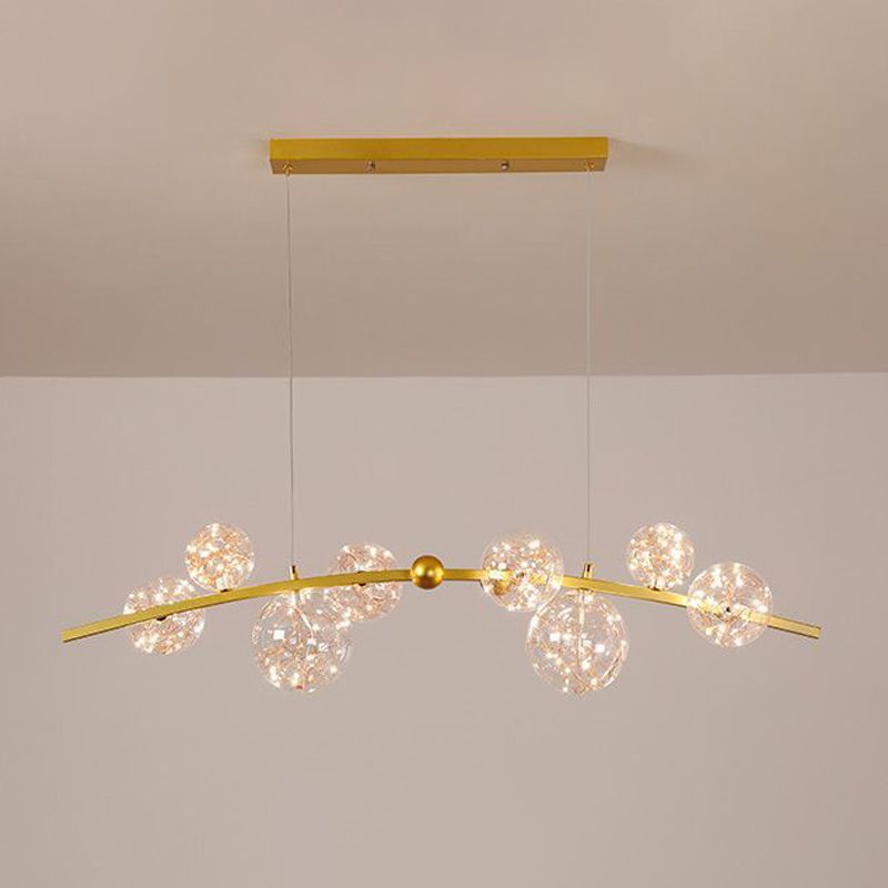 Glass Ball Shape Hanging Lights Modern Style Multi Lights Pendant Light Fixtures
