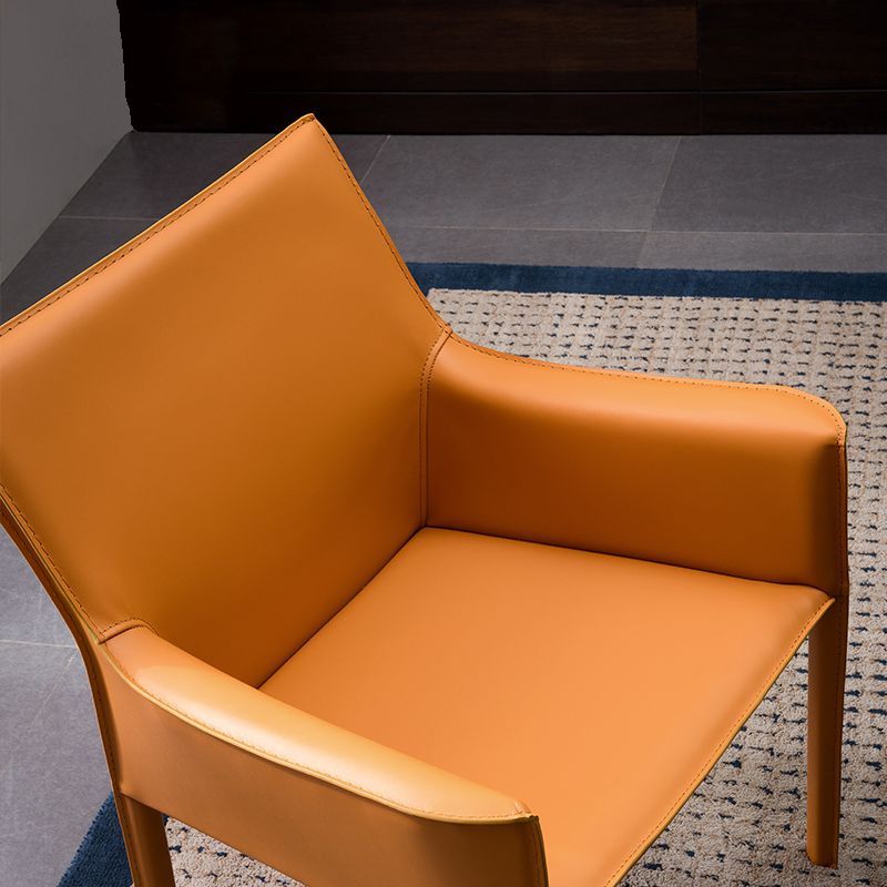 Sedia a braccio da pranzo contemporaneo 23 '' sedia posteriore solida con gambe in acciaio inossidabile