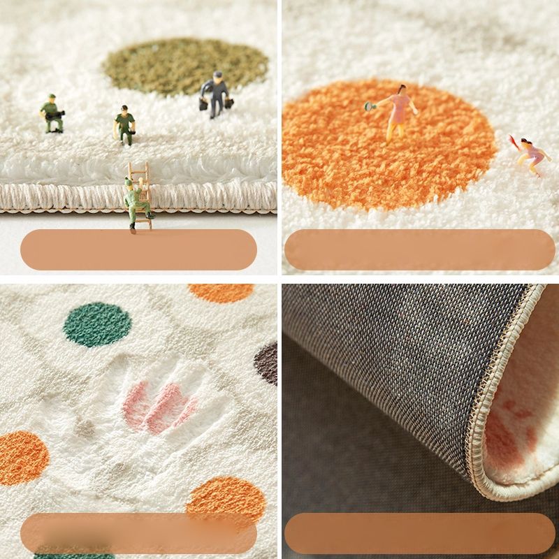 Modern Flower Pattern Rug Brown Polyester Area Rug Non-Slip Backing Rug for Home Decor