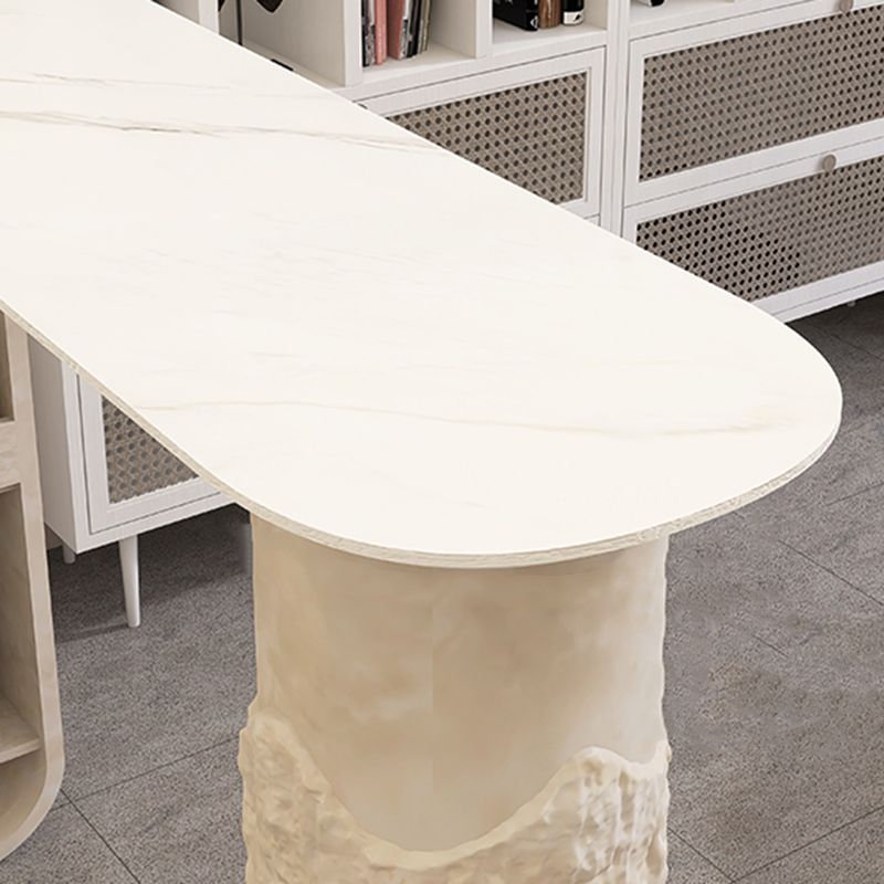 Free Form Bar Table Set 1/2 Pcs Stone Top Bar Table and Solid Wood Stools