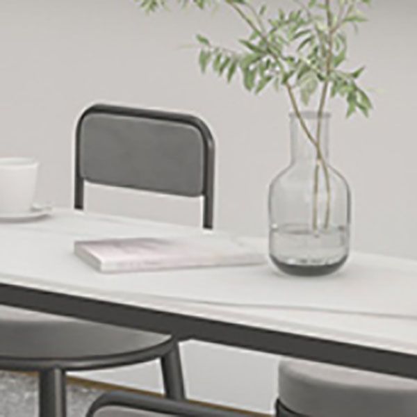 Modern 1/7 Pieces Bar Table Set Rectangle Stone Counter Table with Stools for Living Room