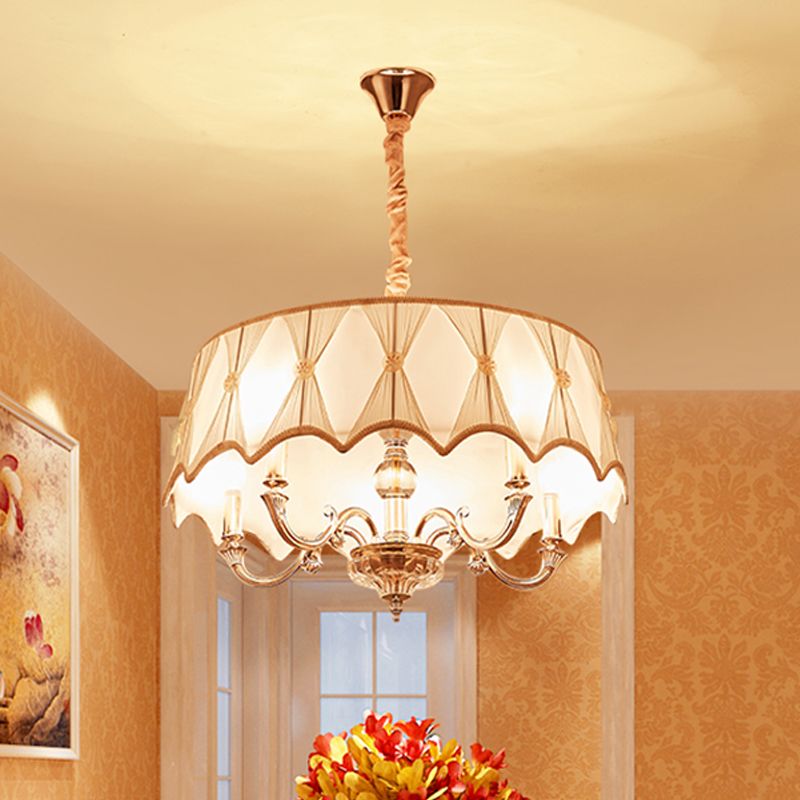 Tissu léger pendant lustre nordique nordique tambour de salon
