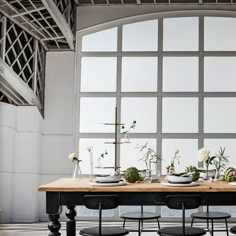 White Grid Window Murals Construction Modernist Moisture Resistant Wall Art for Home Decor