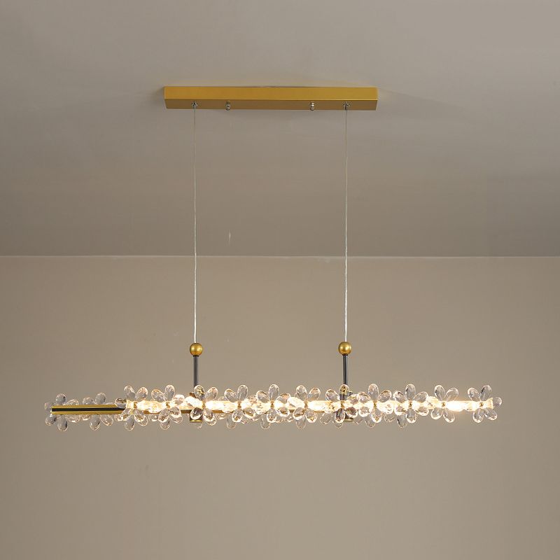 Modernism Single Golden Finish Ceiling Light LED Kitchen Island Lighting