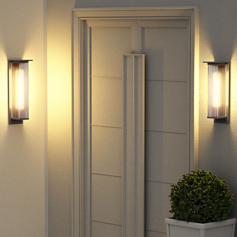 Rectangle Wall Sconce Contemporary Waterproof Wall Light Fixture for Courtyard