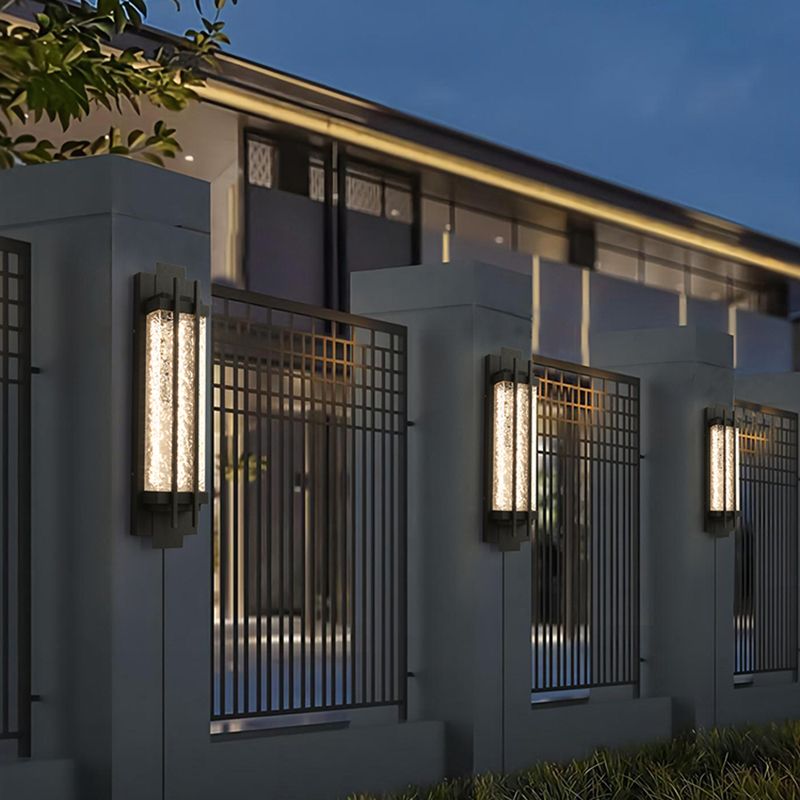 Contemporary Wall Sconce Black Outdoor Wall Light Fixture for Courtyard