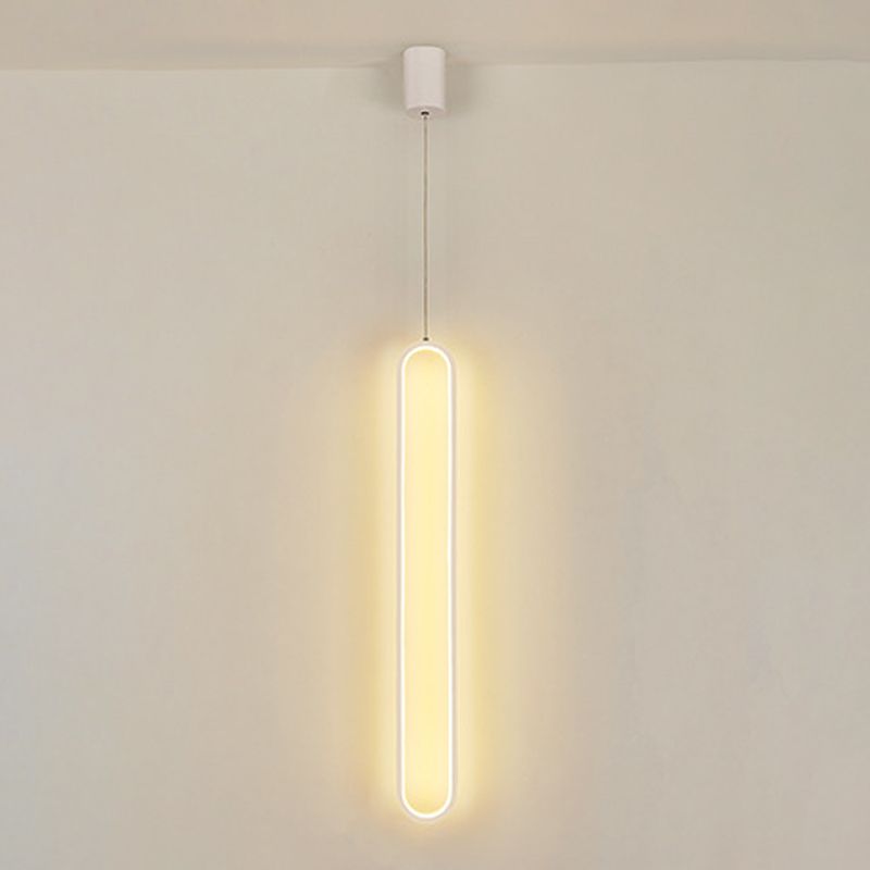 1 Light Linear Hanging Pendant Modern Style Metal Hanging Lighting for Dining Room