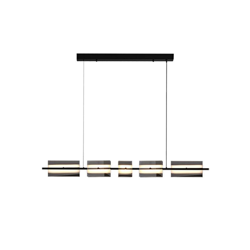LED Island Light Multi Lights Island Hanging Light with Glass Shade for Dining Room