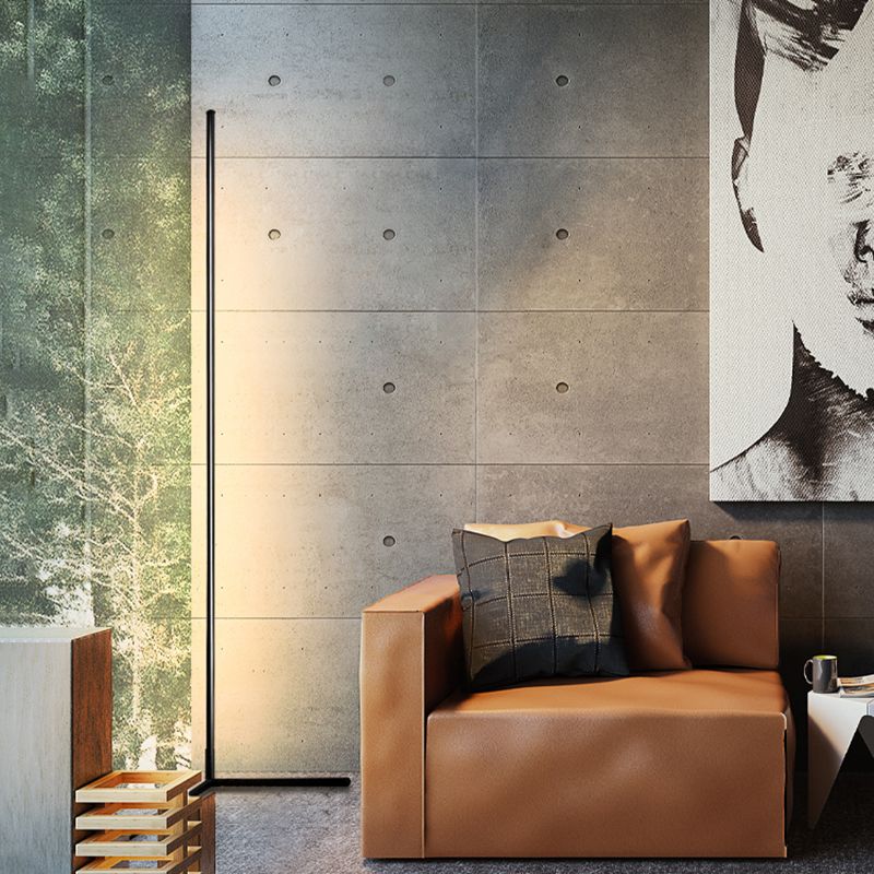 Metal Linear Shape Floor Lighting Modern 1-Light Floor Mounted Light Fixture