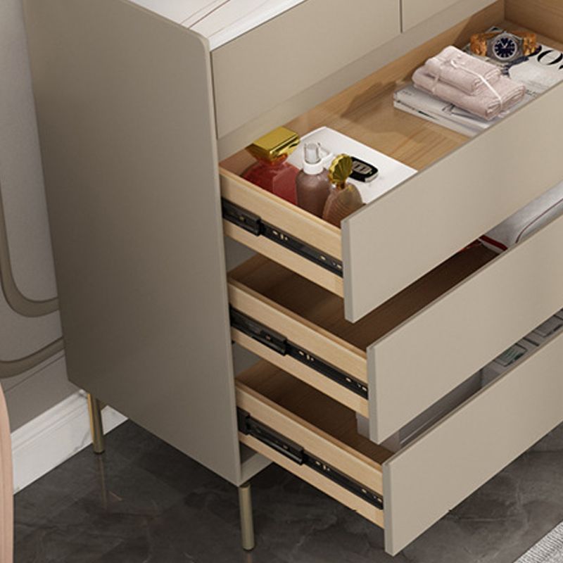 Glam Stone Storage Chest Bedroom 16" Wide Chest in White with Drawers