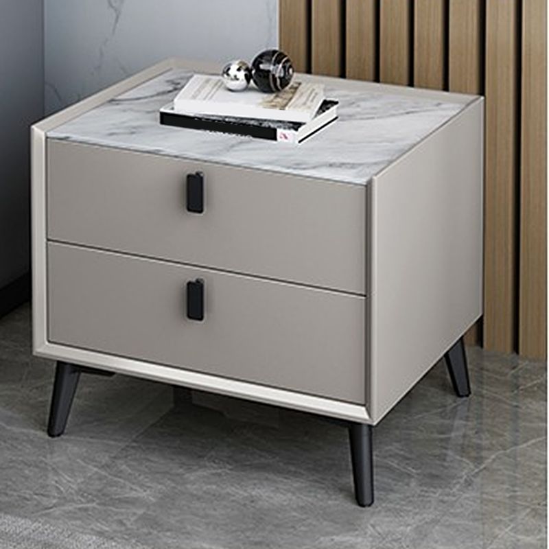 Wood Nightstand Or End Table 18.5" Tall Bed Nightstand with Drawers and Legs