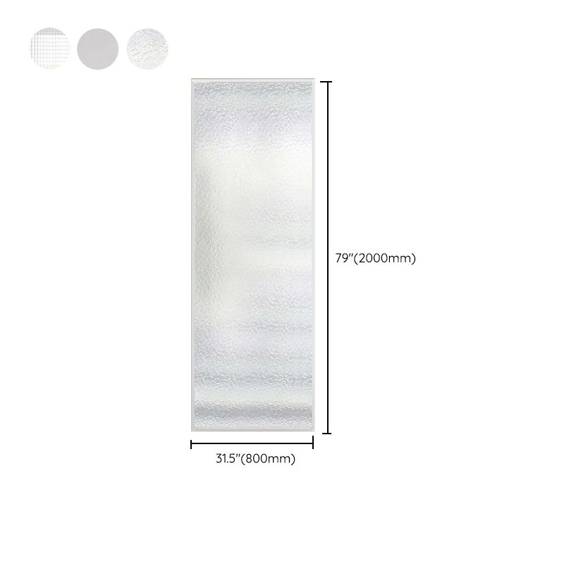 Fixed Shower Screen White Full Frame Tempered Glass Shower Door