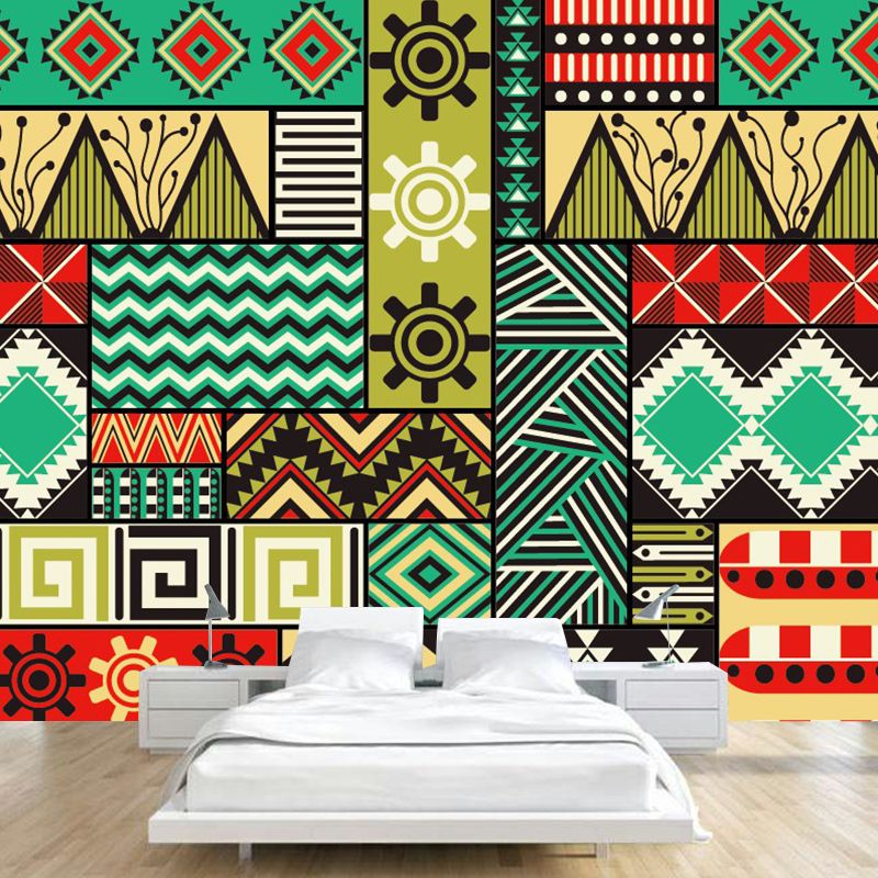 Stain-Proof Mixed Pattern Murals Bohemia Non-Woven Fabric Wall Art, Made to Measure