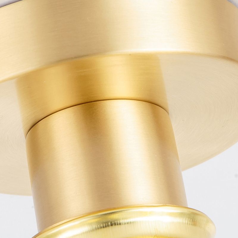 Gold Ceiling Mount Light 1-Light Ceiling Light with Glass Shade for Bedroom