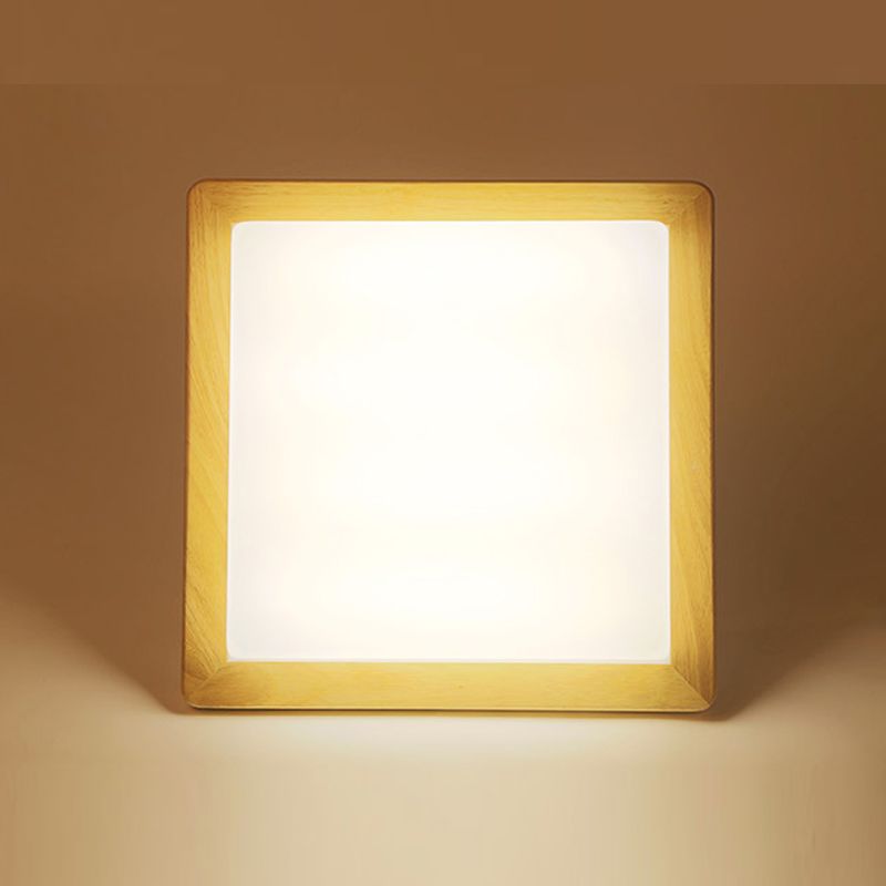 Luminaires de plafond encastrés à LED carrés Luminaire de plafond encastré moderne en bois