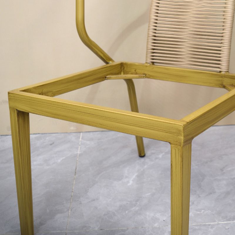 Modern Round Shape Dining Room Chair and Table Set with 2 Woven Chairs