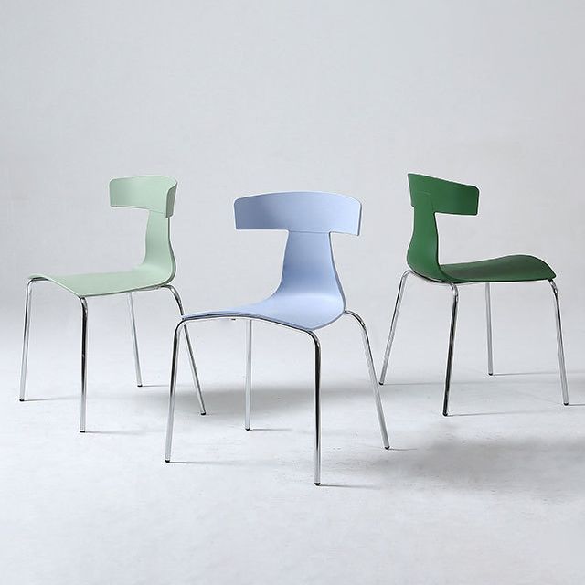 Contemporary Style Metal Chair Set Slat Back Side Kitchen Dining Chair