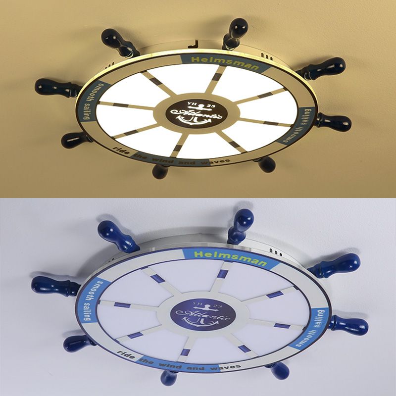 Children's Room Ceiling Light Fixture Nordic Modern Minimalist Style Boy Bedroom Creative Cute Cartoon Marine Rudder Lamps