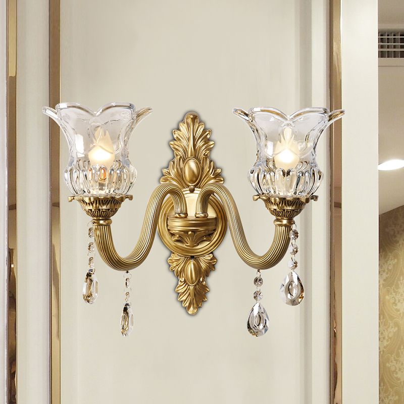 Modern Household Wall Light Creative Wall Sconce Fixtures with Crystal Shade