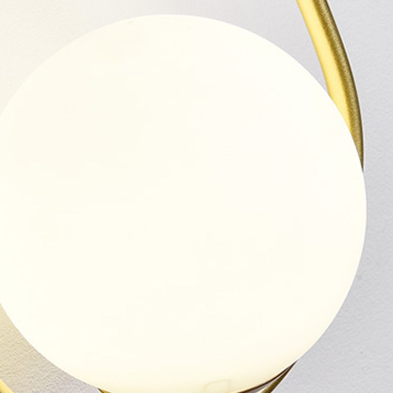 Lámpara de lámpara de pared global dorada simplicidad de vidrio blanco de 1 linda lámpara de vidrio
