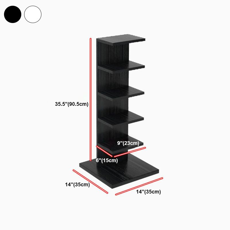 Contemporary Corner Closed Back Bookshelf Manufactured Wood Frame and Shelf