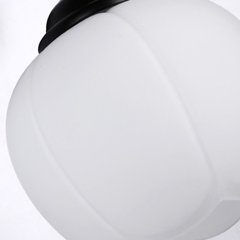 Globe Milk Glass Wall Mounted Light Industrial 1-Light Wall Sconce Light Fixtures
