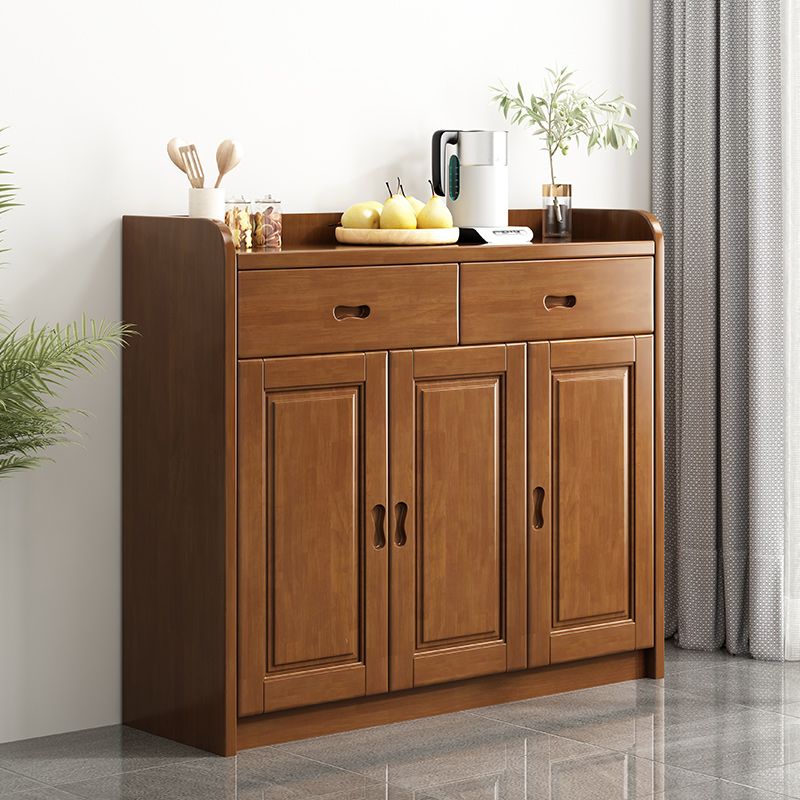 Modern Accent Cabinet with 2 Drawers and Shelfs in Rubberwood