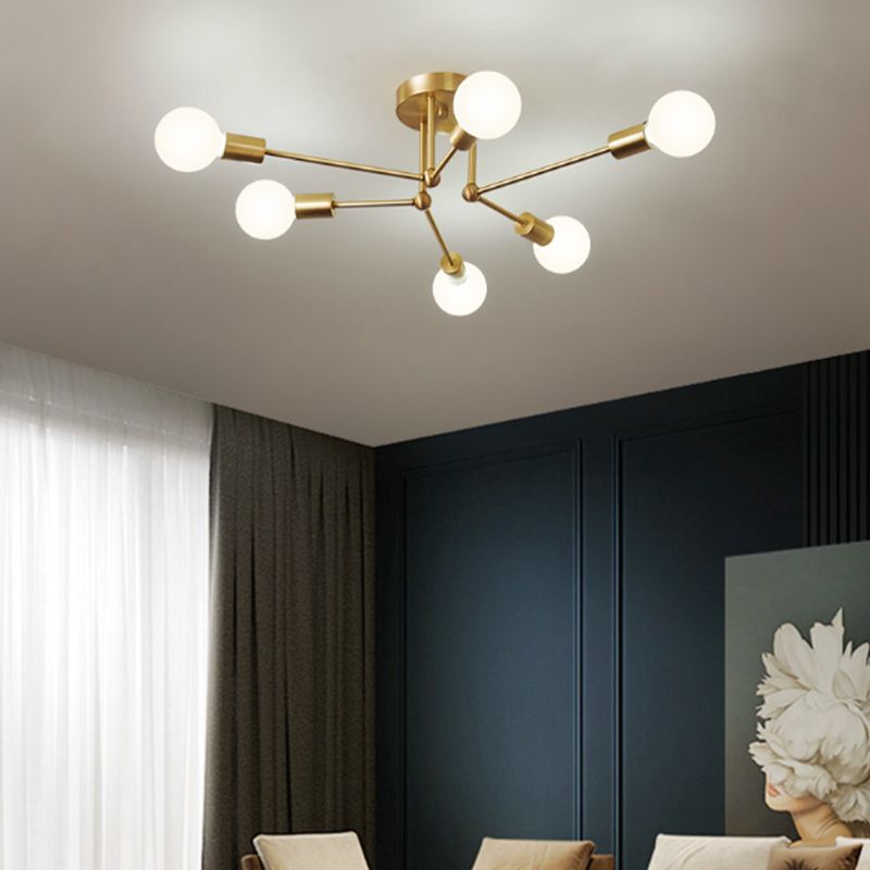 Industrial L Ceiling Lamp Minimalist Flush Mount Light Fixture for Bedroom