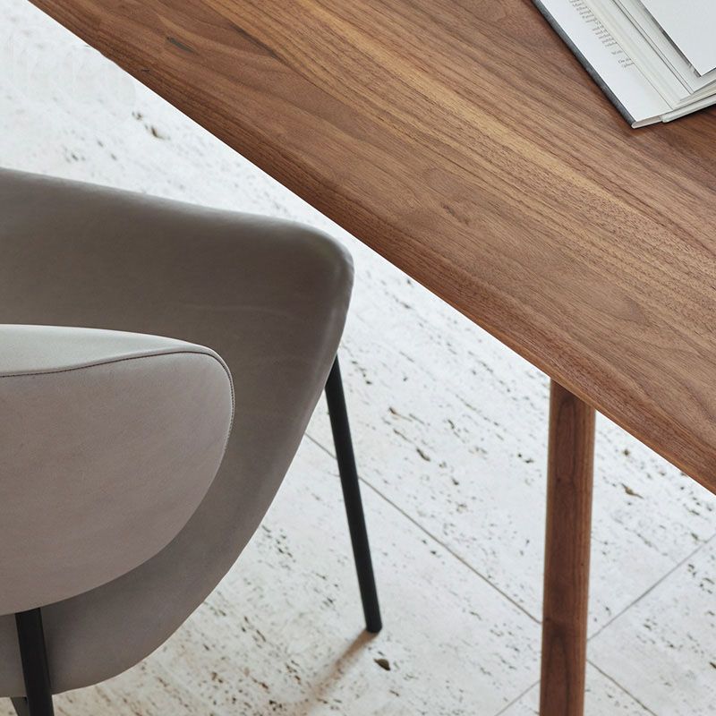 Rectangle Shape Wood Color Dining Table Solid Wood Table Modern with 4 Legs