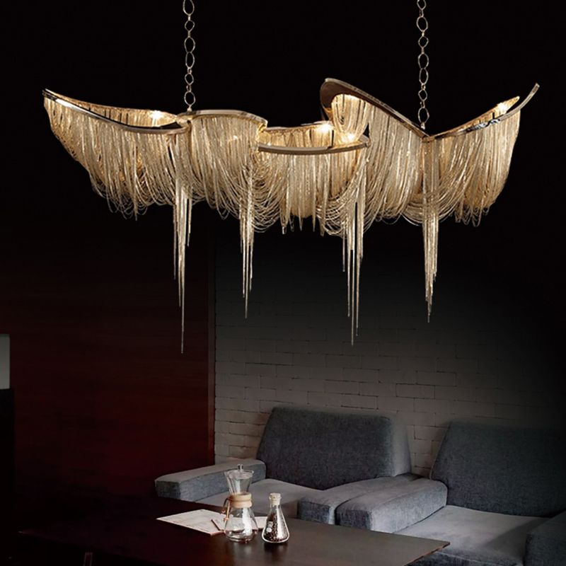 Accesorios de iluminación lineal posmodernas aluminio de aluminio hacia abajo colgante