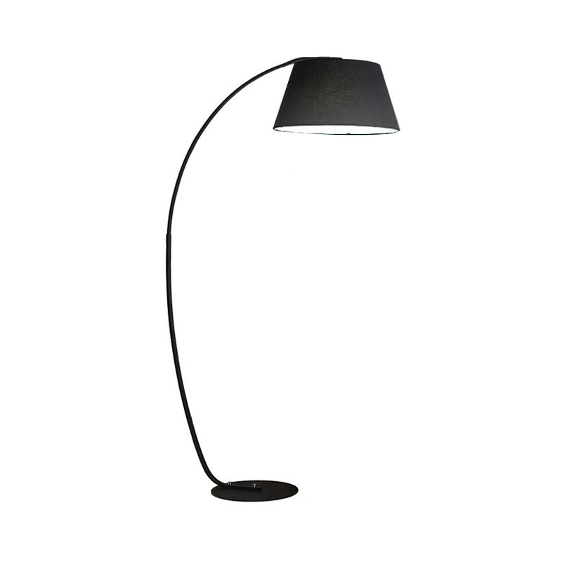 Zeitgenössischer, verjüngter Stofflampenstoff LED LED STOLLE LICHT IN NICHT/Schwarz mit Lichtbogenarm